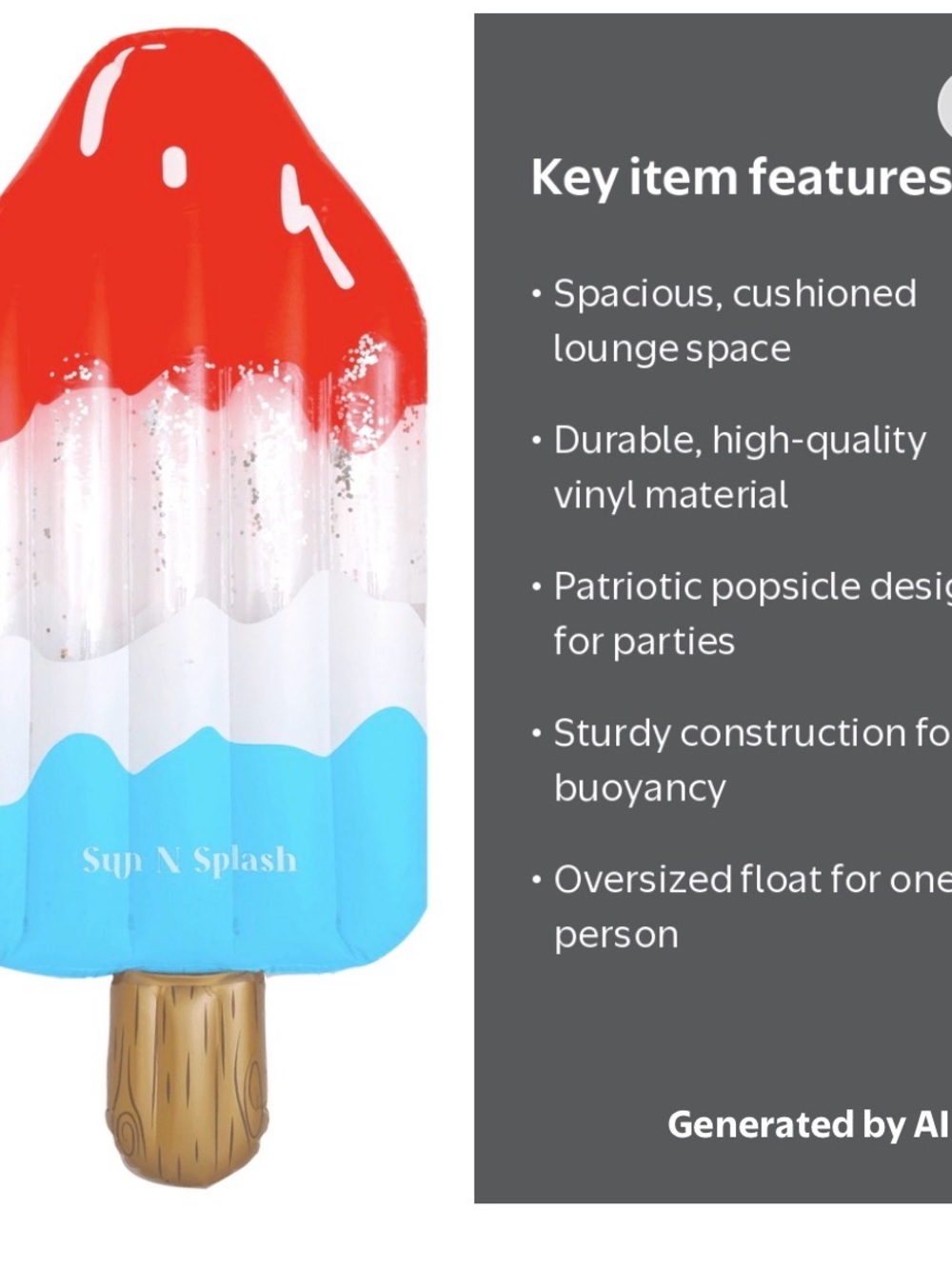 Sun N Splash Firecracker Pop Pool Lounger by Sun N Splash - Picture 4 of 4
